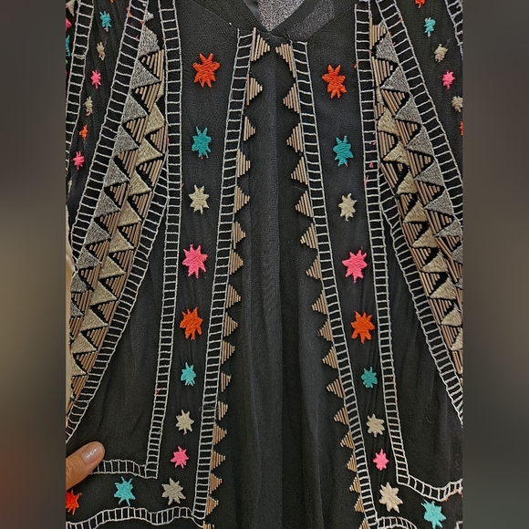 MARA HOFFMAN Runway Black Pink Silk Beaded Maxi Lakshmi Gown Dress M $995 - Picture 16 of 16